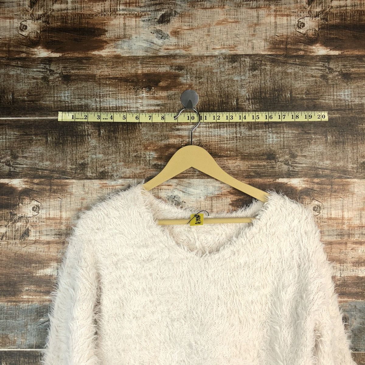 GU × Homespun Knitwear GU Japan White Mohair shaggy fur Knitwear #A1880 Size S / US 4 / IT 40 - 4 Thumbnail