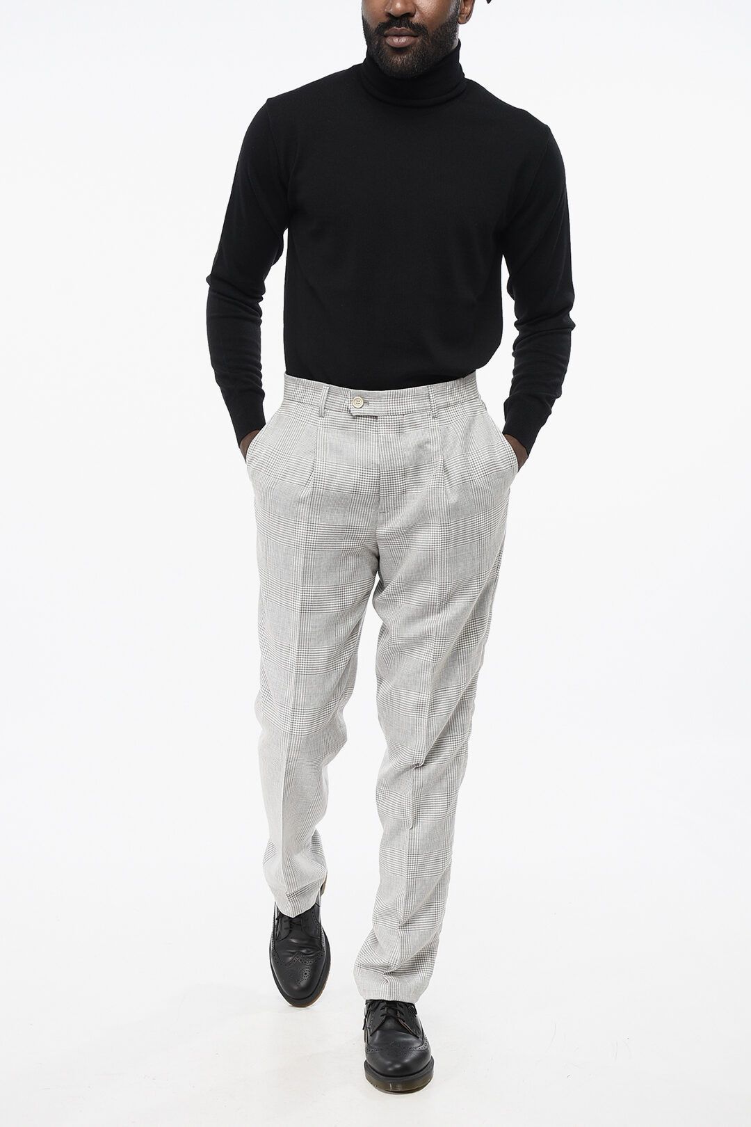 Brunello Cucinelli og1mm0825 Single-pleatet Cotton Blend Pant in Grey Size US 30 / EU 46 - 3 Thumbnail