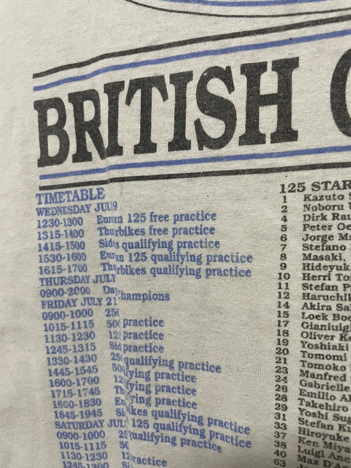 Vintage Archive Vintage 1995 British Grand Prix Donington T Shirt Size US XL / EU 56 / 4 - 18 Thumbnail