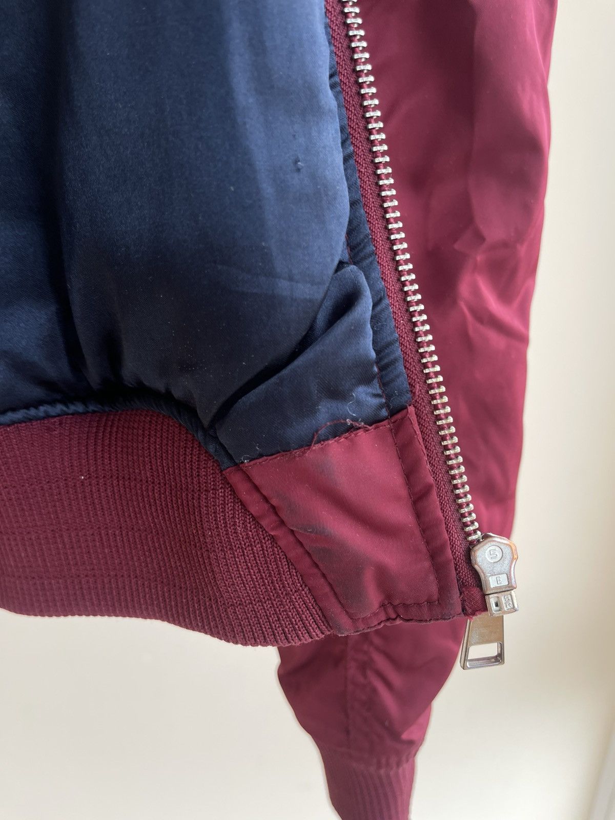 Bershka Bershka Premium Collection MA-1 Bomber Jacket Burgundy Size XS / US 0-2 / IT 36-38 - 18 Thumbnail