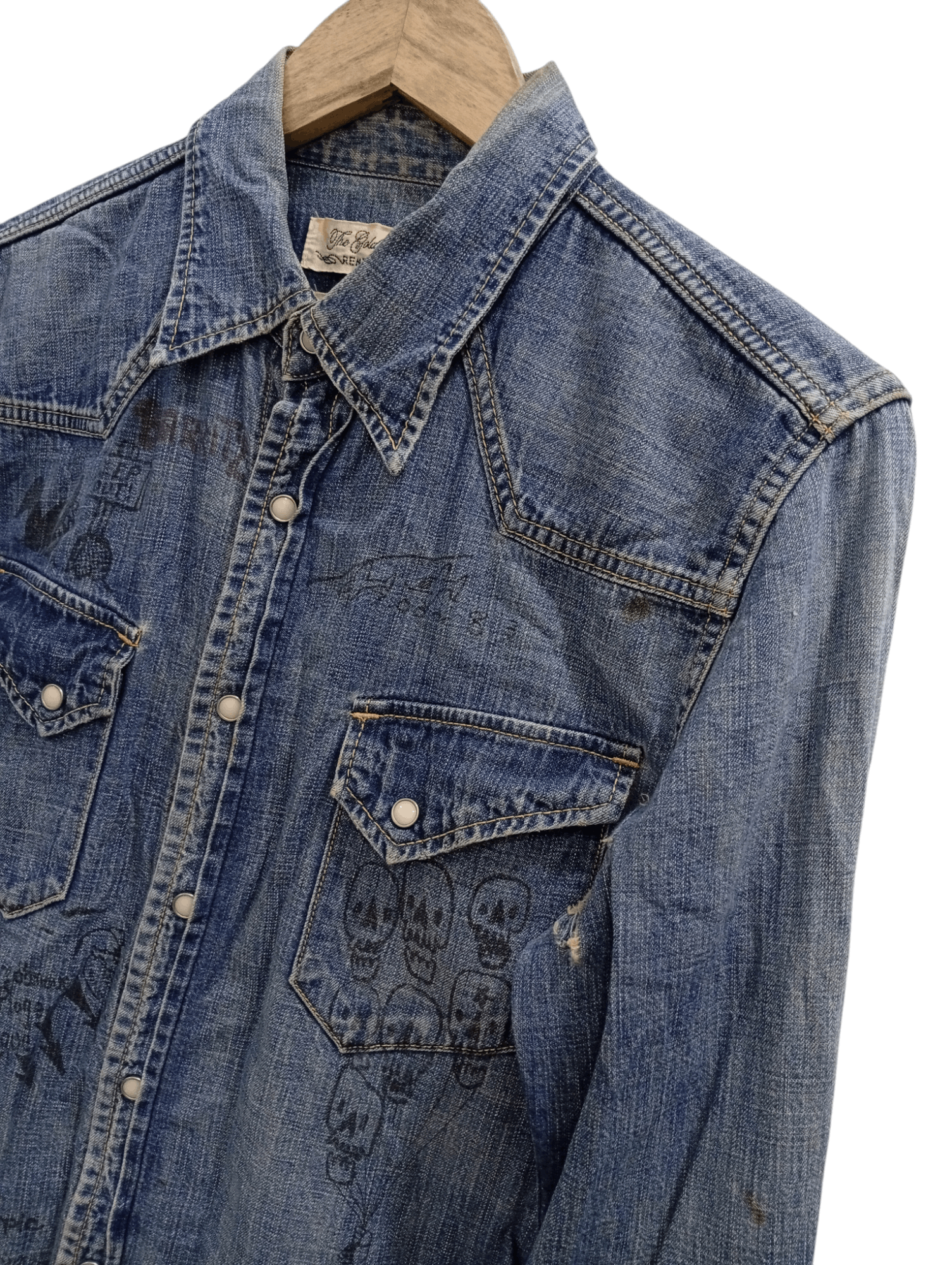 Japanese Brand × Remi Relief 🔥🔥Remi Relief Artwork Denim Chambray Shirt Size US M / EU 48-50 / 2 - 10 Thumbnail