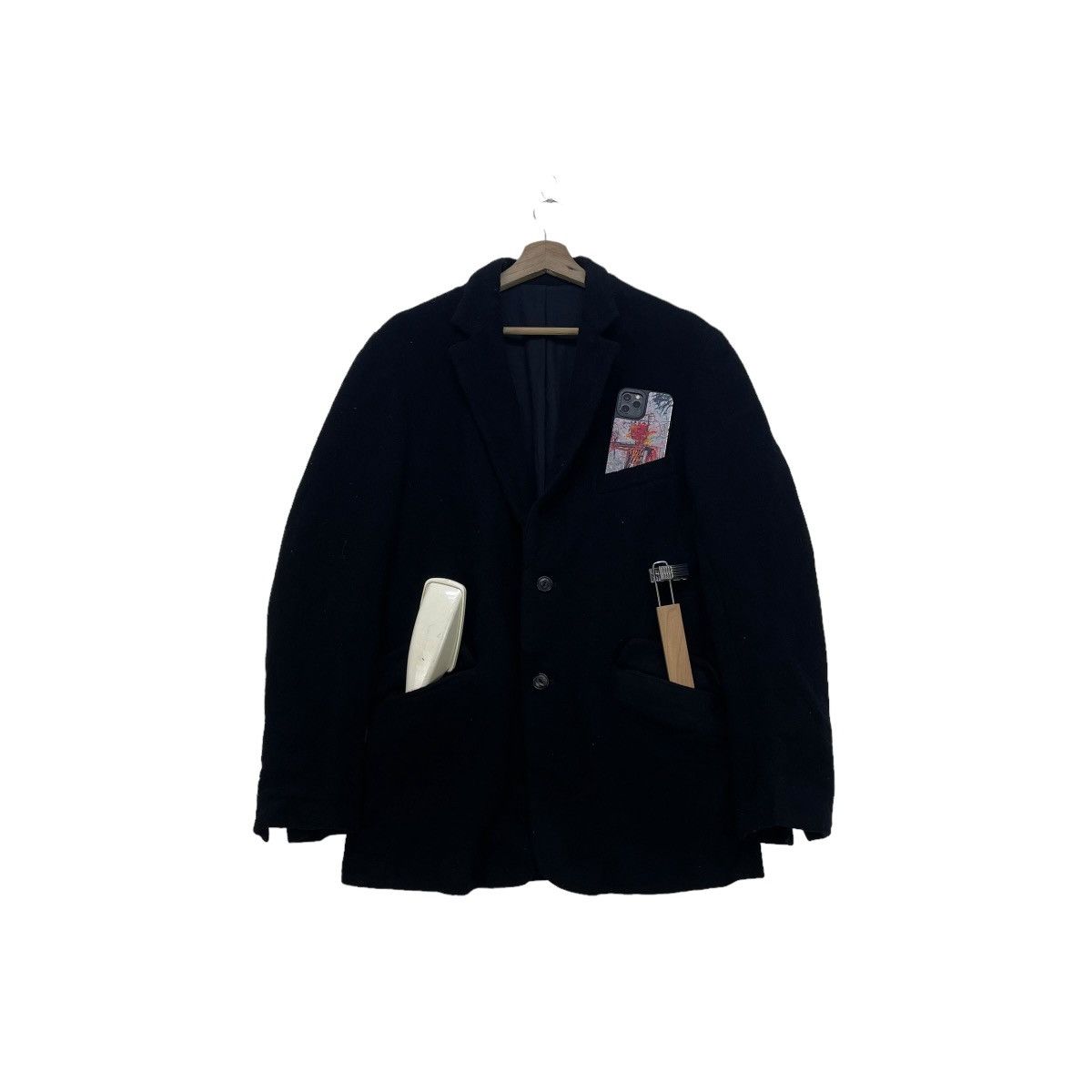 Attachment 🔥Kazuyuki Kumagai Attachment Eye Button Black Jacket Size US M / EU 48-50 / 2 - 1 Thumbnail
