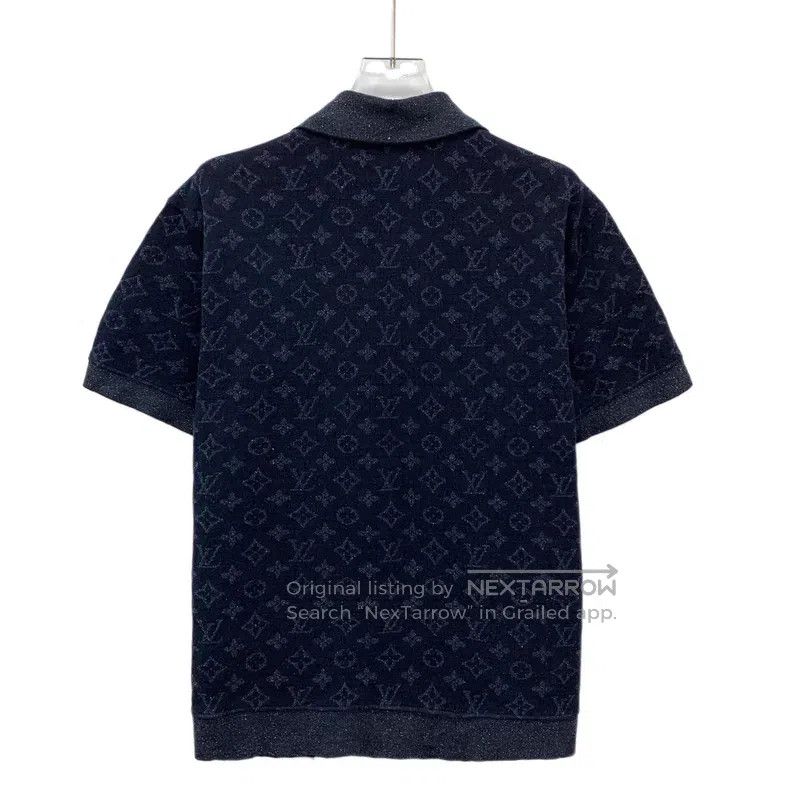 Louis Vuitton Louis Vuitton Dark blue full print cotton crewneck short s Size US XL / EU 56 / 4 - 2 Thumbnail