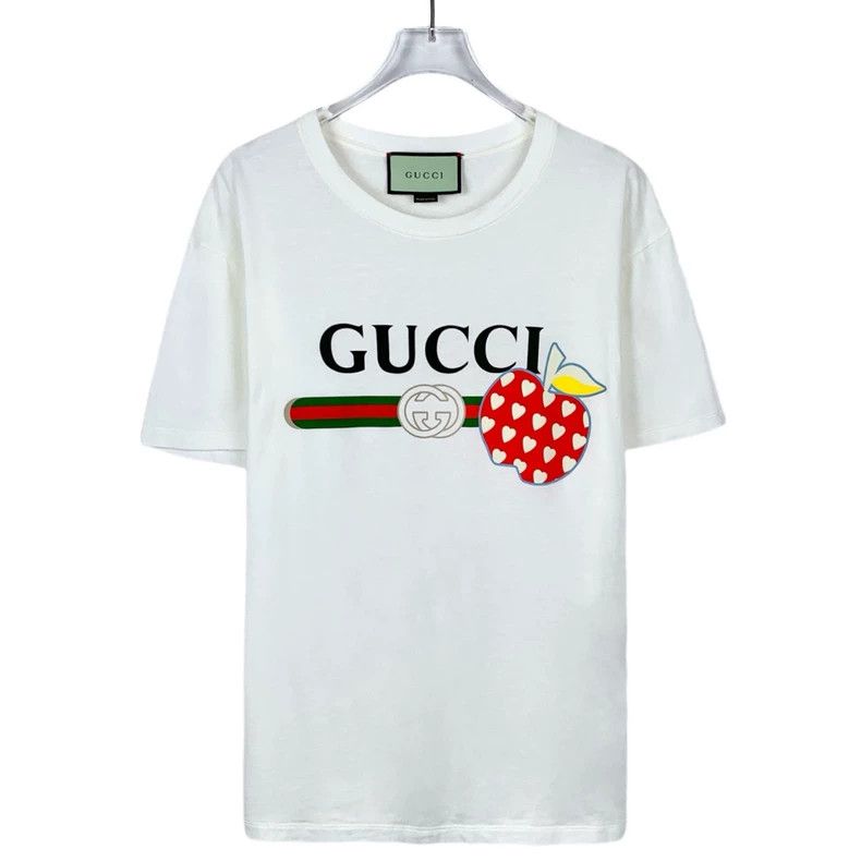 Gucci Gucci Logo printed apple pattern round-neck cotton beige sh Size US S / EU 44-46 / 1 - 1 Thumbnail