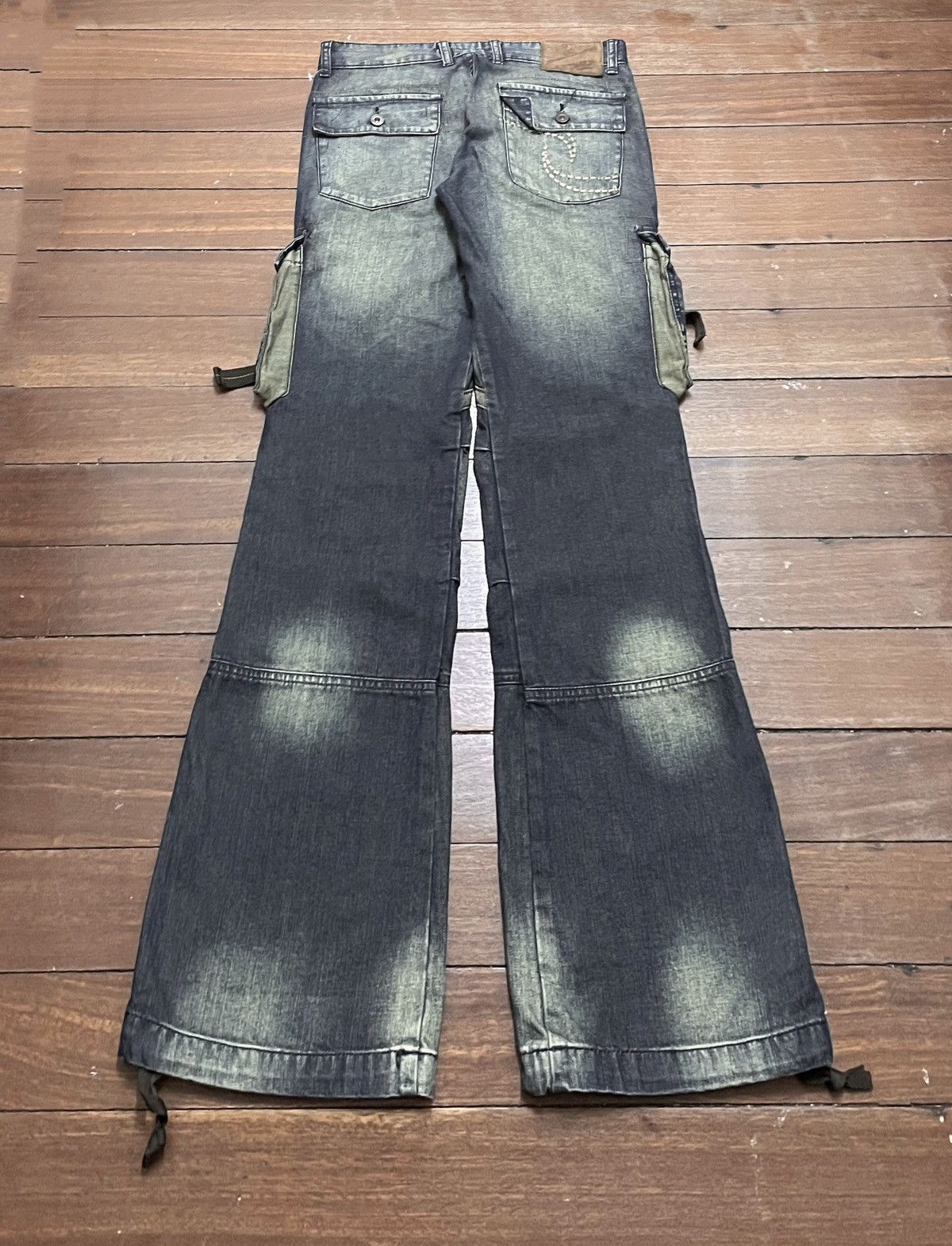 14th Addiction Rare Vintage Brand Ehaoxiang Tactical Flared Jeans 2000s Size US 28 / EU 44 - 2 Thumbnail