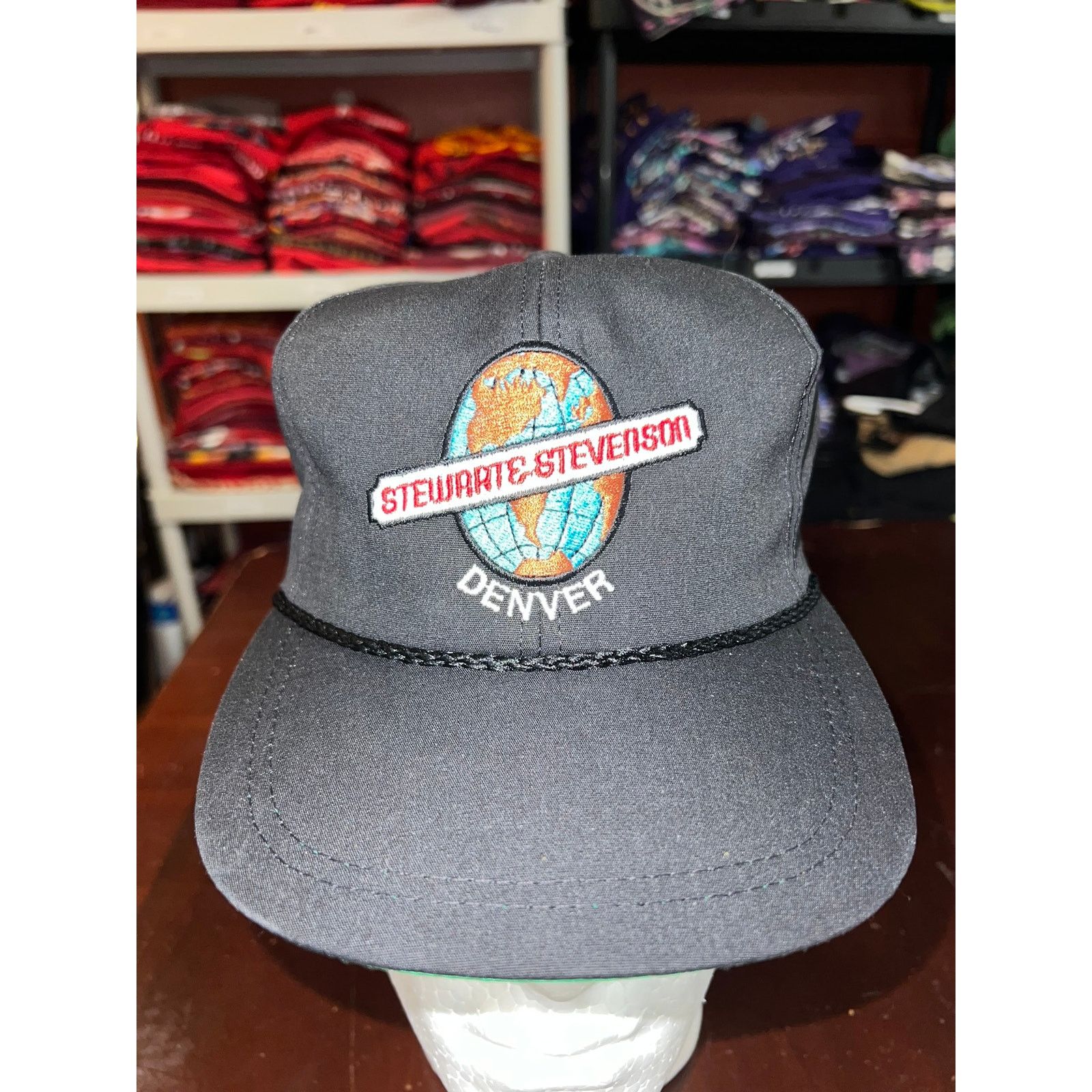 Vintage Vintage Denver Roper Hat Stewart & Stevenson Black Cap VTG Size ONE SIZE - 2 Thumbnail