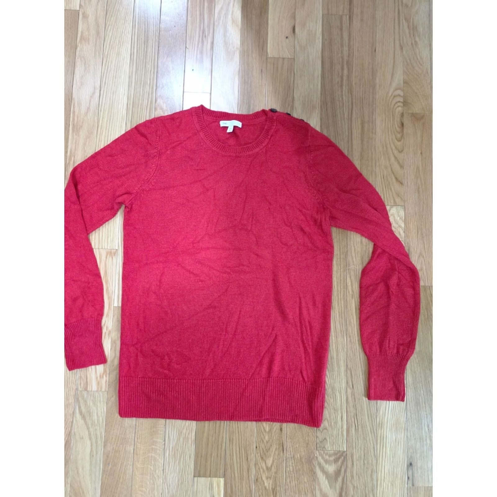 Gap Gap Luxe Pullover Sweater Women's M Red Acrylic Knit Crew Neck Long Sleeve Casual Winter Fall Spring Regular Fit Womens Mens Girls Boys Size M / US 6-8 / IT 42-44 - 3 Thumbnail
