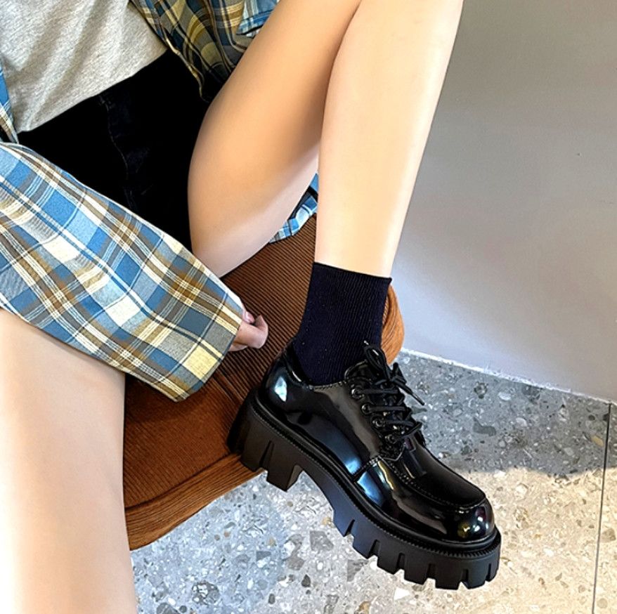 Designer × Japanese Brand × Vintage Stunning England Patent Leather Thick Block Heels Goth Shoes Size US 7 / IT 37 - 1 Thumbnail
