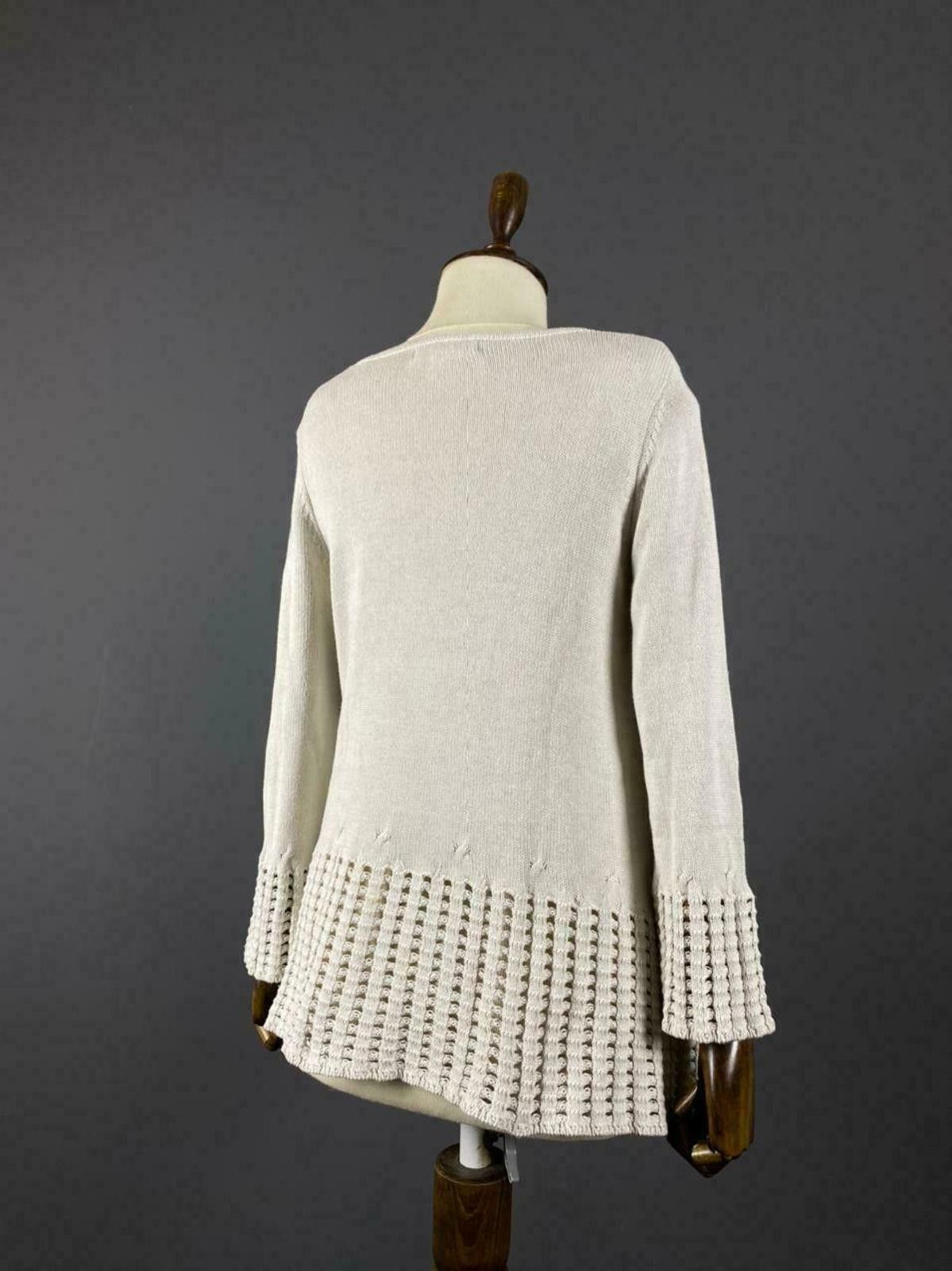Designer Ladies Hemisphere Beige Knit Long Sleeve Short Dress Size 34 Size M / US 6-8 / IT 42-44 - 6 Thumbnail