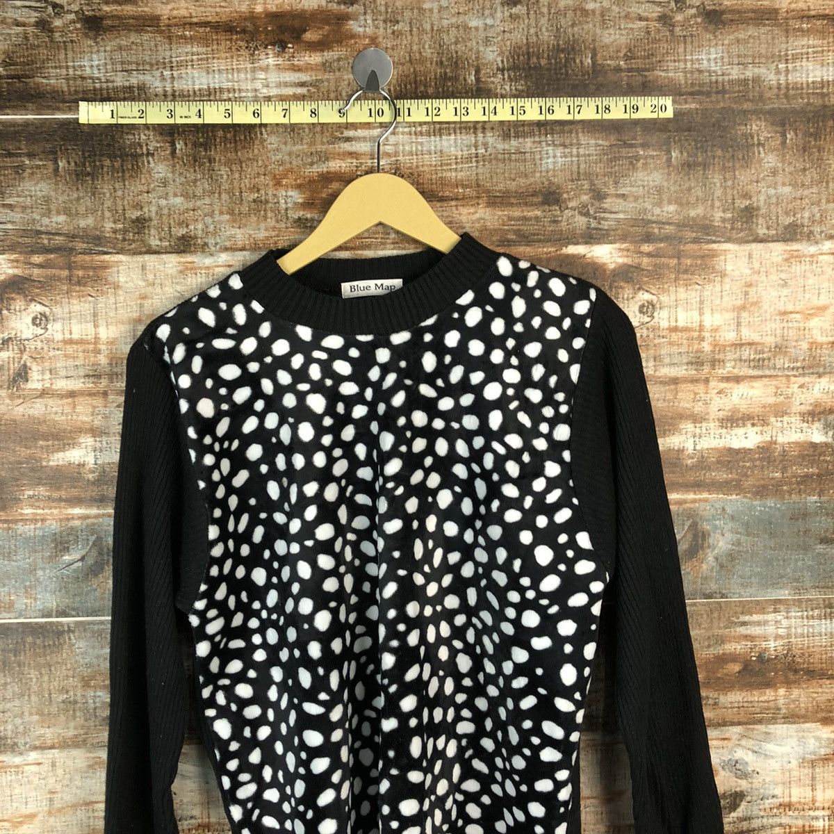 Homespun Knitwear × Japanese Brand Blue Map White Black Knitwear #A959 Size S / US 4 / IT 40 - 2 Thumbnail