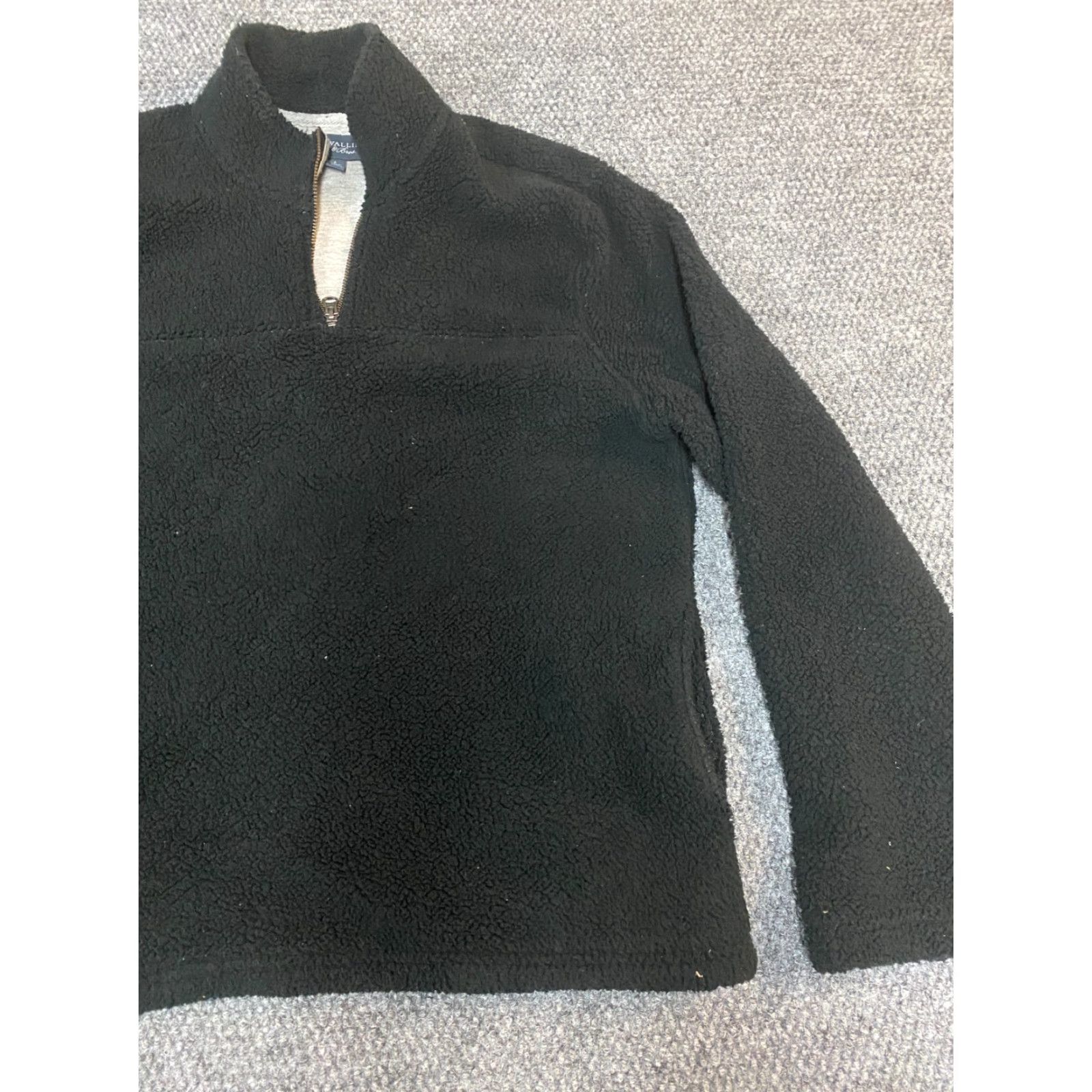 Vintage Wallin & Bros Mens Sweater Pullover Fleece Black 1/4 Zip Mock Neck Long Sleeve Size S Regular Knit Chunky-Crochet 1/4 Zip Breahable Vintage: No Size US S / EU 44-46 / 1 - 2 Thumbnail