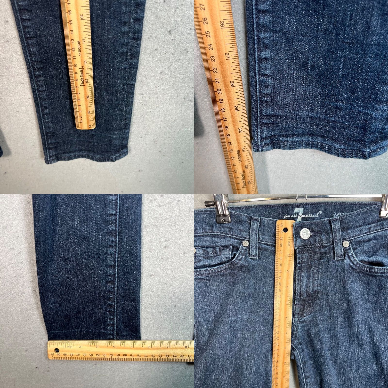 7 For All Mankind 7 For All Mankind Roxanne Skinny Jeans Womens Size 27 Denim Dark Wash 5-Pocket Stretch Blue INSEAM 32 Size 27" / US 4 / IT 40 - 8 Thumbnail