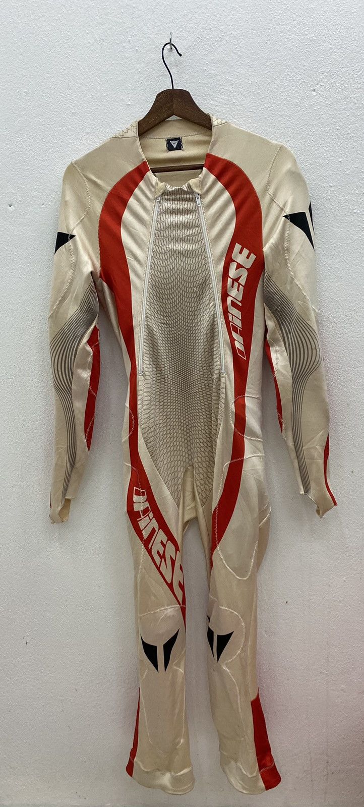 image of Best Offervintage Dainese Motorcycles Racing Jumpsuit in Cream/Red, Men's (Size 30)