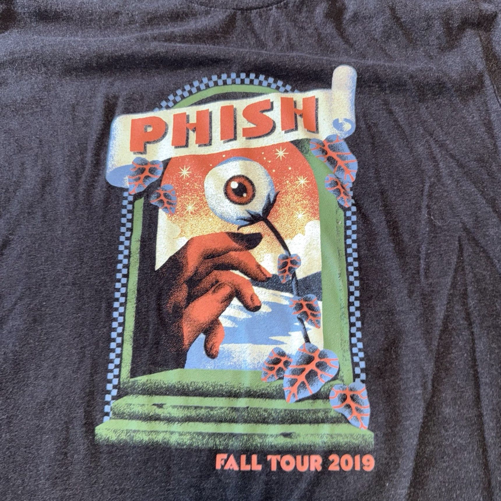 Vintage Phish Fall Tour 2019 T-Shirt Eye Hand Black Large Mens Reg Cotton Polyester Bella Canvas Shirt Crew Neck Short Sleeve Graphic Print Vintage: No Size US L / EU 52-54 / 3 - 2 Thumbnail