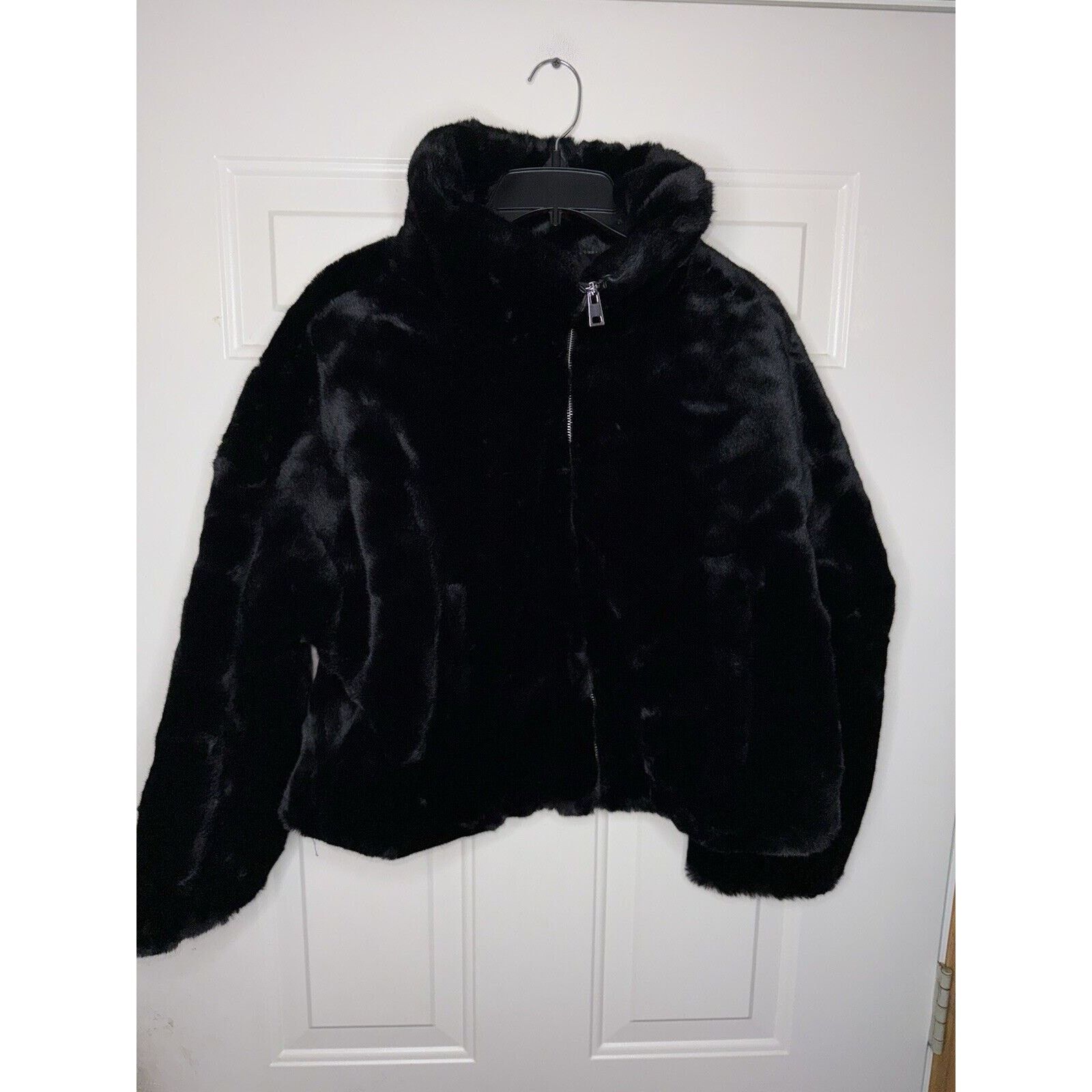Zara Zara Faux Fur Bomber Jacket Black Coat Women’s Medium Parka Size M / US 6-8 / IT 42-44 - 11 Thumbnail