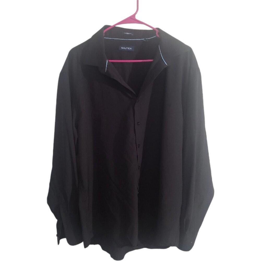 Nautica CT1888 Nautica men's Black Long Sleeve Shirt 17/17.5 Size US XL / EU 56 / 4 - 1 Thumbnail