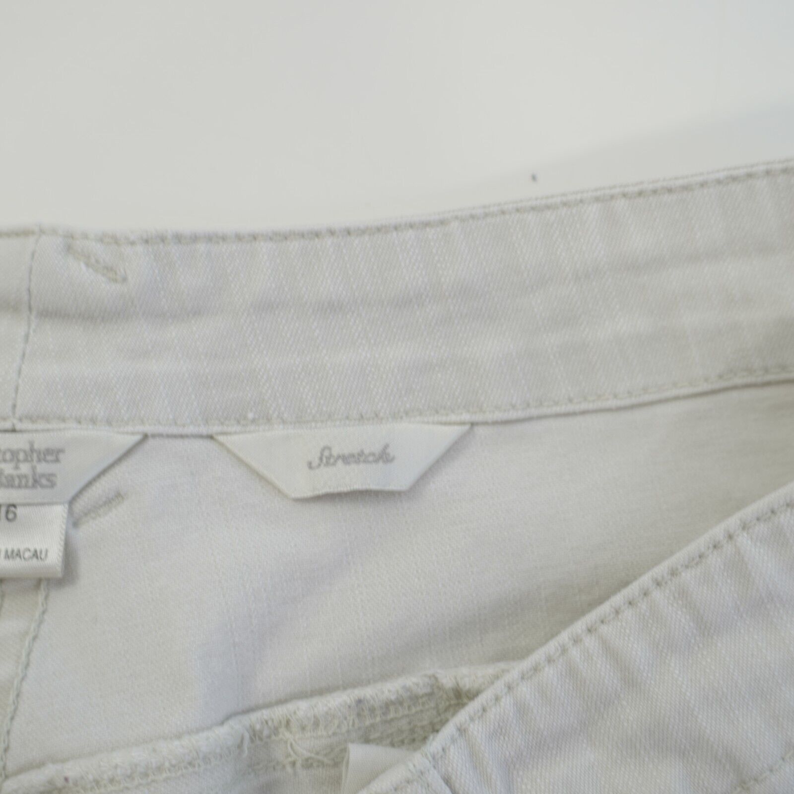 Designer Christopher & Banks White Capri Denim Jeans 16 36/26 High Ri Size 36" / US 14 / IT 50 - 9 Thumbnail