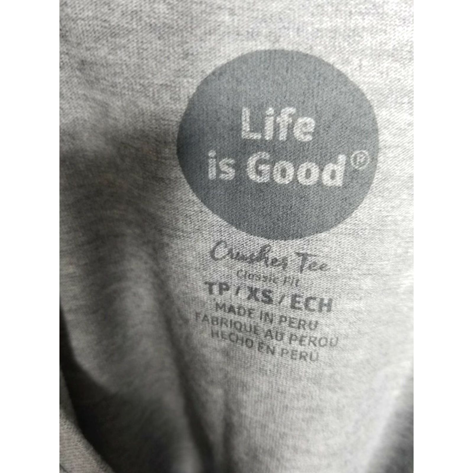 Life is Good Womens XS LIFE IS GOOD LS Shirt Crusher Tee Grateful Ornament Christmas Gray Darkest Blue Vintage No? (Wait can't insert extra). Size XS / US 0-2 / IT 36-38 - 4 Thumbnail
