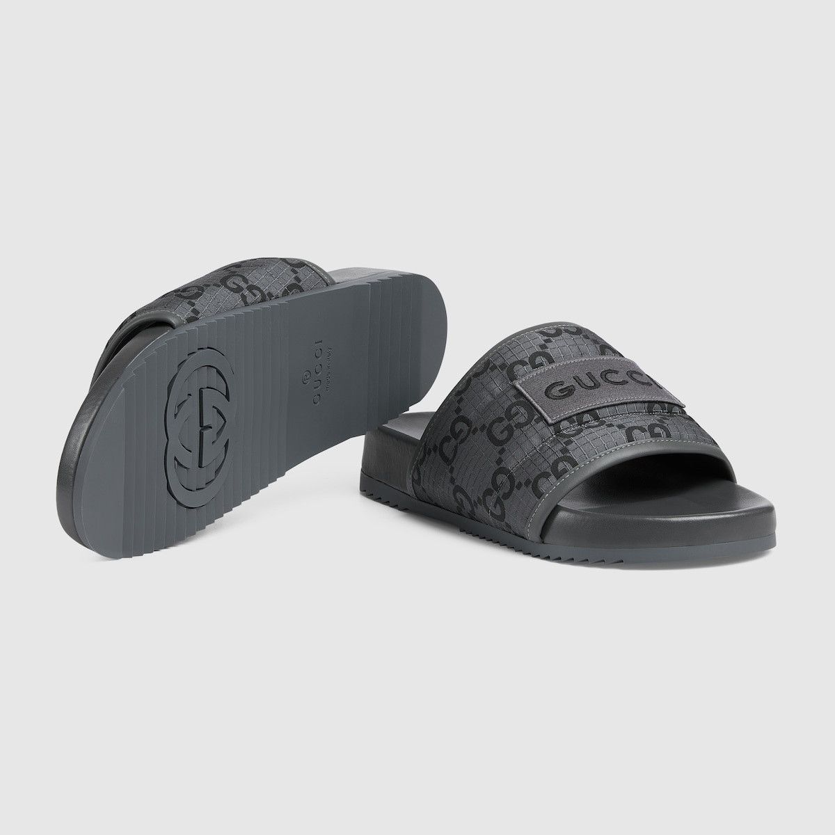 Gucci o1mt1gz0425 GG Slides in Grey & Black Size US 7.5 / EU 40-41 - 5 Thumbnail