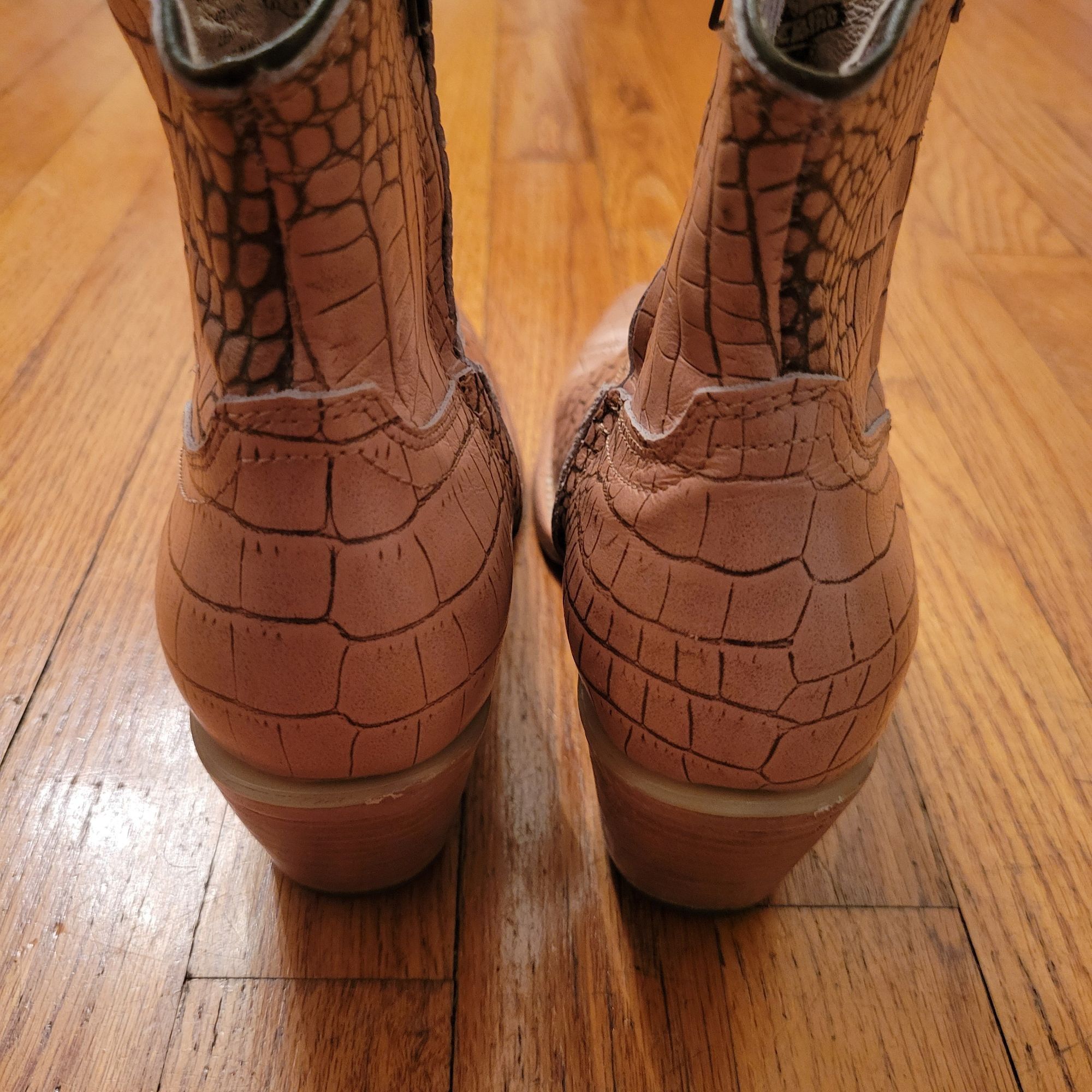 FREEBIRD Freebird MIRAMAR Brown Leather Western Ankle Boots 8 Croc Em Size US 8 / IT 38 - 7 Thumbnail