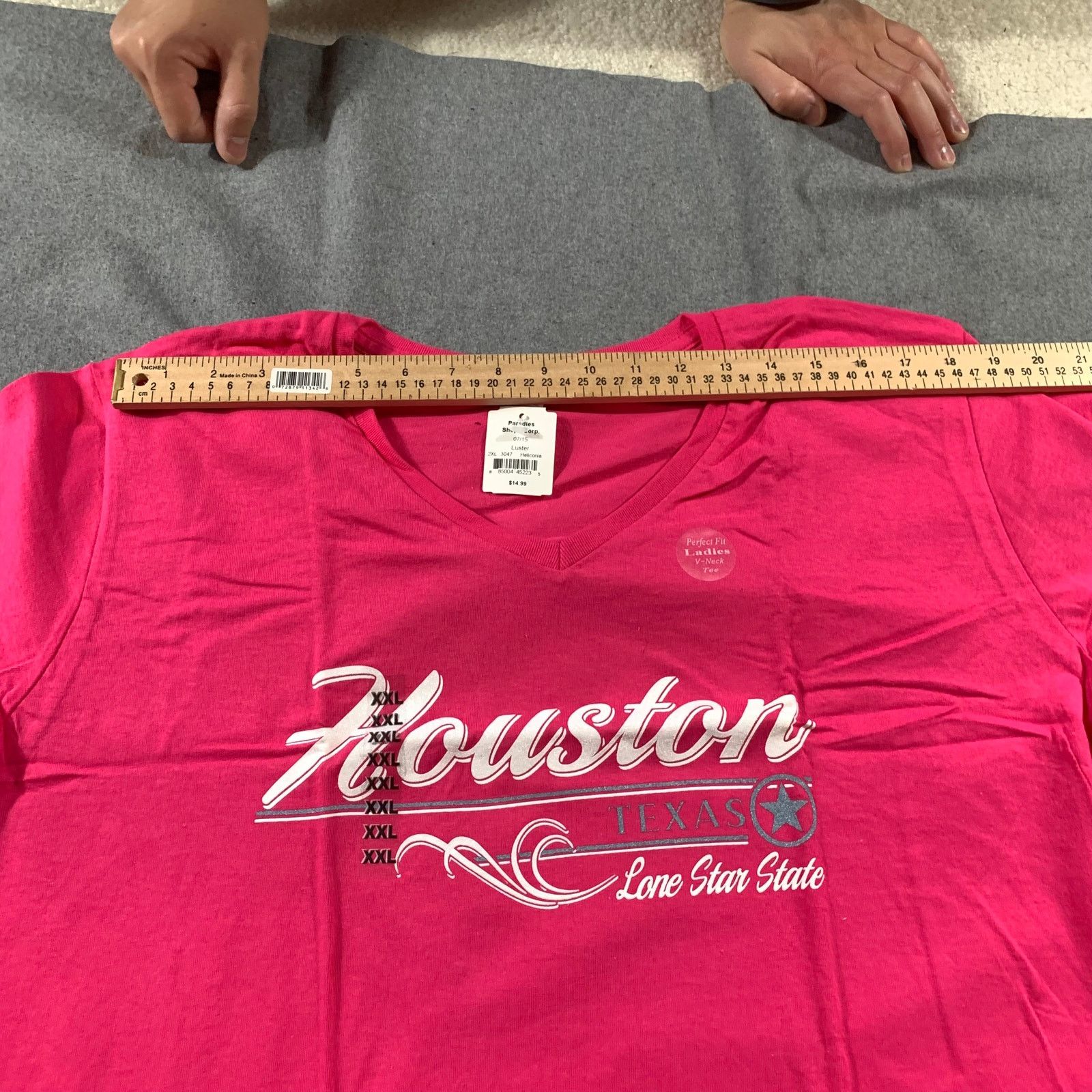 Gildan Houston Pink Shirt Women 2XL Casual T Shirt Ladies Size XXL / US 16-18 / IT 52-54 - 7 Thumbnail