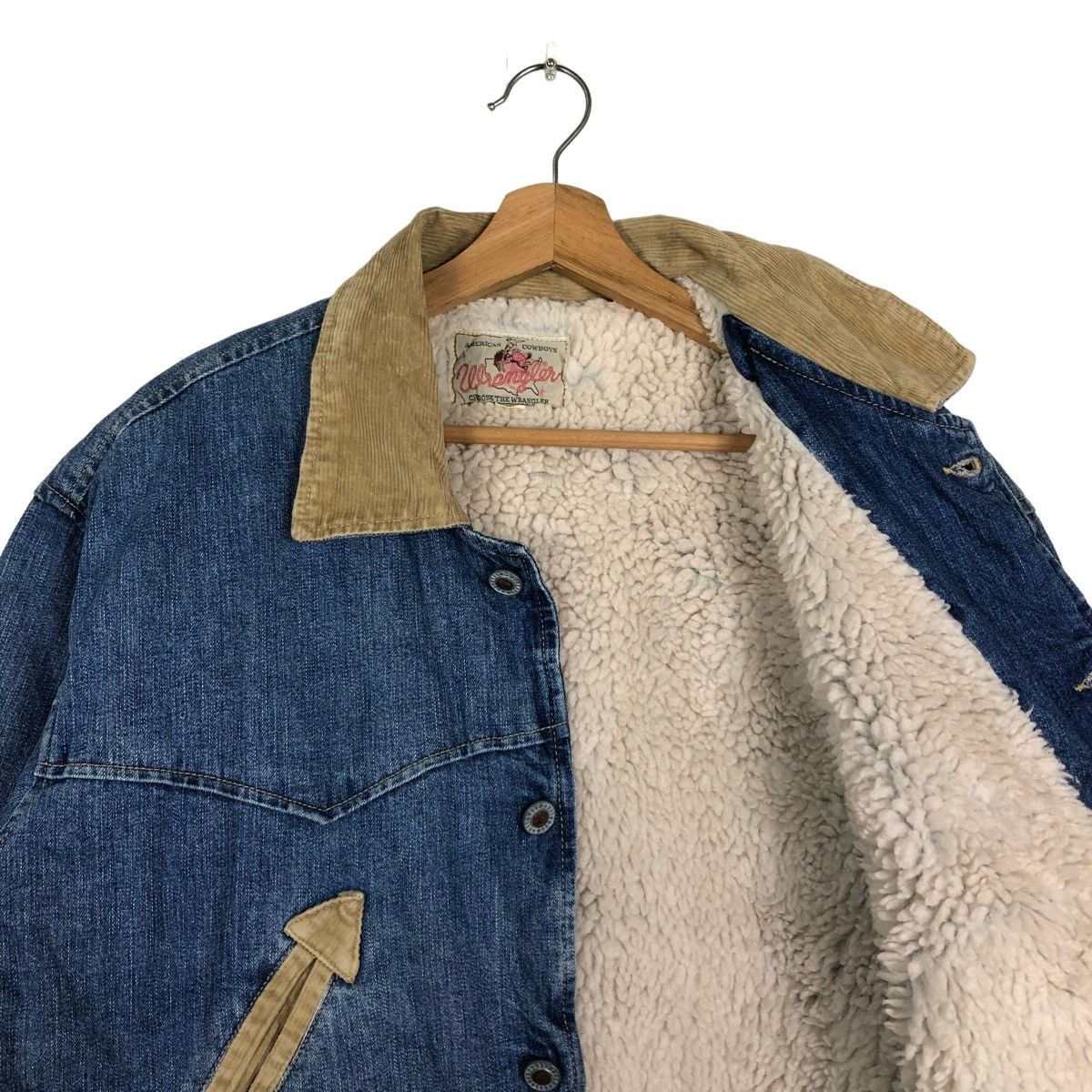 Japanese Brand 🔥90’s Vintage Trucker Denim Jacket Wrangler Blanket Lining Size US L / EU 52-54 / 3 - 8 Thumbnail