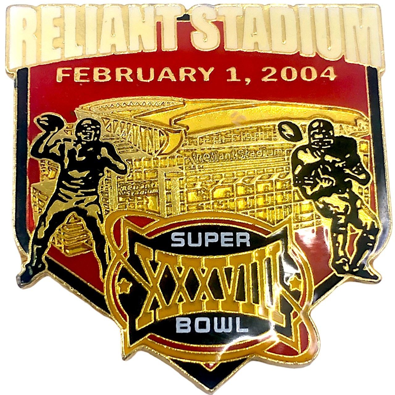 NFL Super Bowl XXXVIII Reliant Stadium Patriots v Panthers Pin Size ONE SIZE - 3 Thumbnail