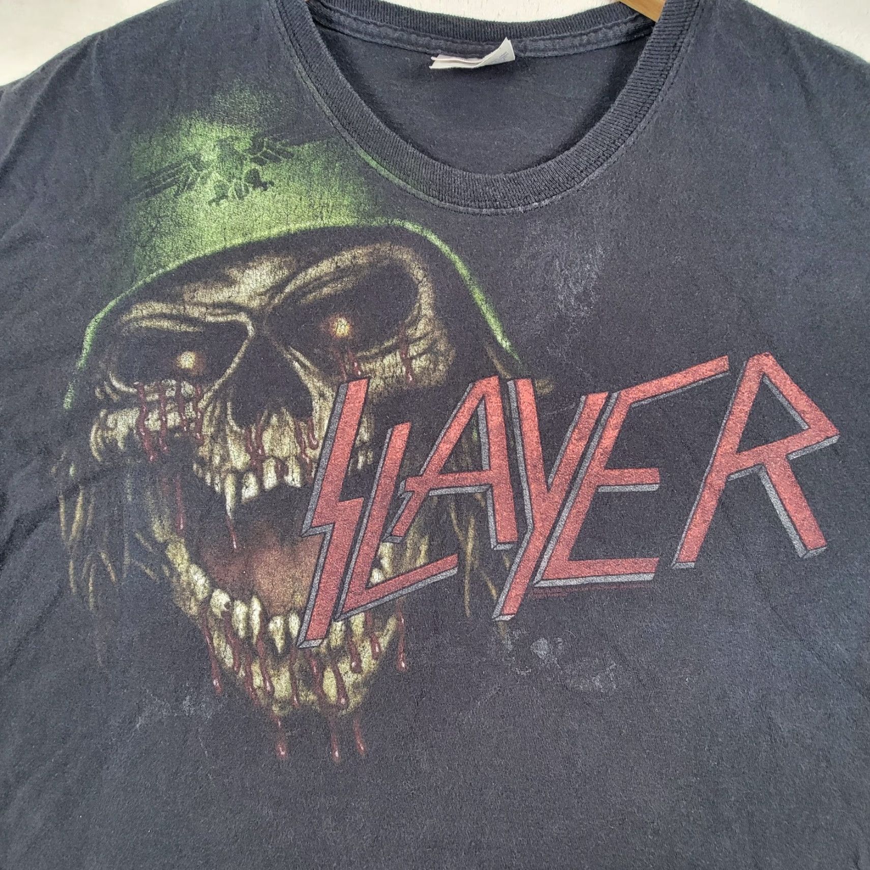 Hanes VINTAGE Slayer Concert Tour Graphic T Shirt Skull Metal Rock XL Hanes Black Mens Size US XL / EU 56 / 4 - 2 Thumbnail