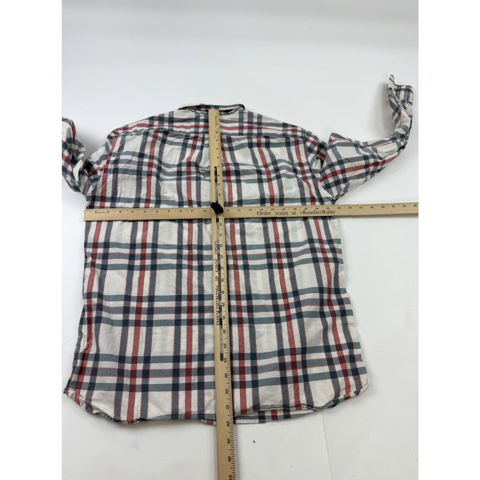 J.Crew J.Crew Shirt Mens Large White Plaid Long Sleeve Button Front Slim Cotton Casual Size US L / EU 52-54 / 3 - 7 Thumbnail
