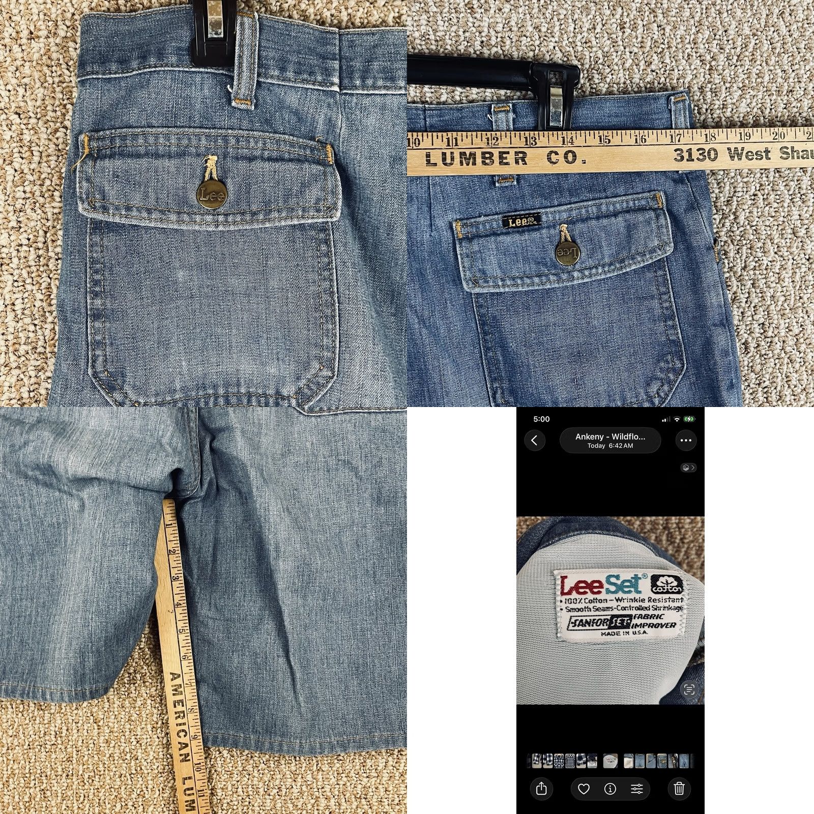 Lee VINTAGE Lee Denim Shorts 60s 70s USA Talon Zipper Sanforized 34x9 E55 Women’s Size 24" / US 00 / IT 34 - 8 Thumbnail