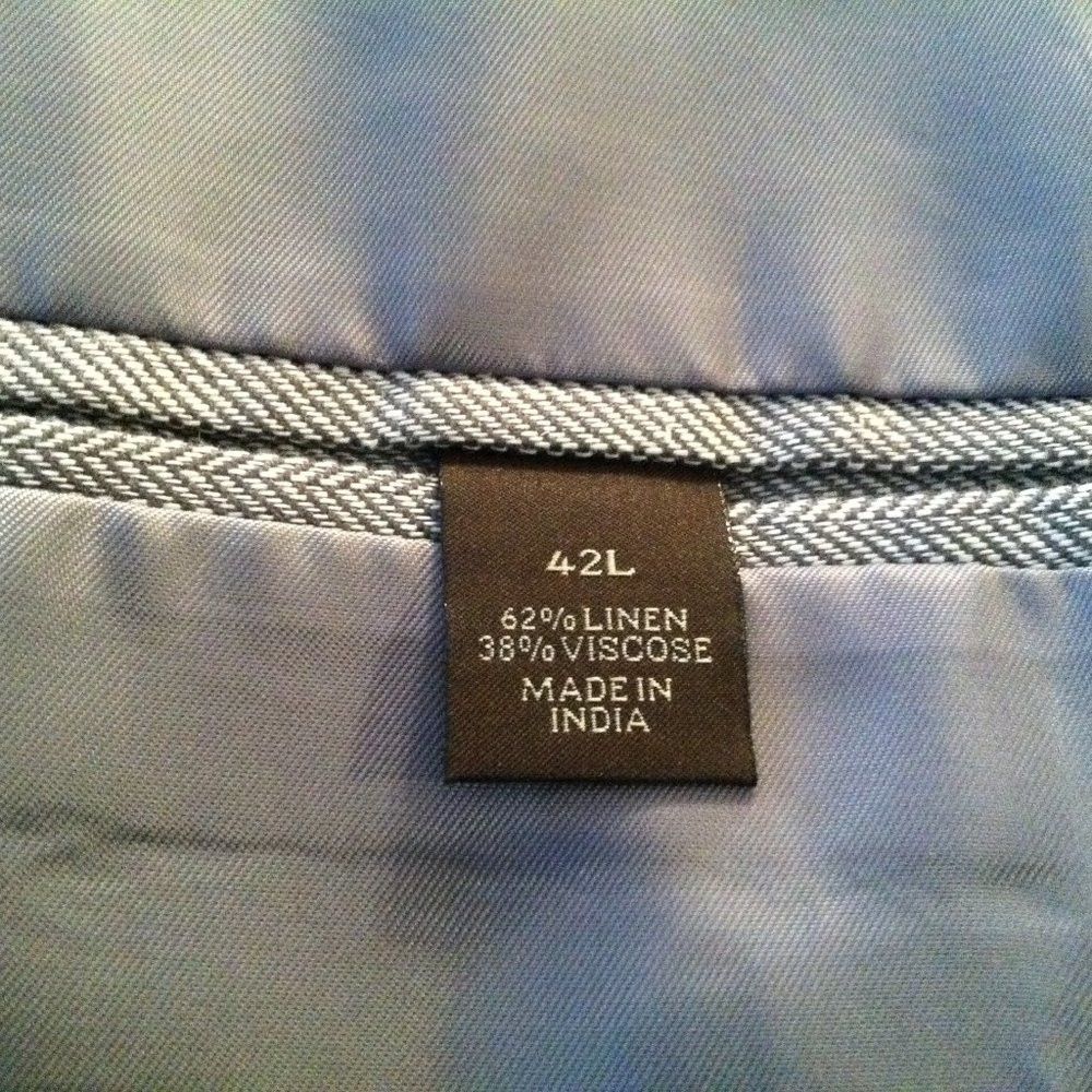 Tasso Elba TASSO ELBA MENS NEW 62%LINEN38%VISCOSE SPORT COAT BLAZER 42L Size 42L - 12 Thumbnail