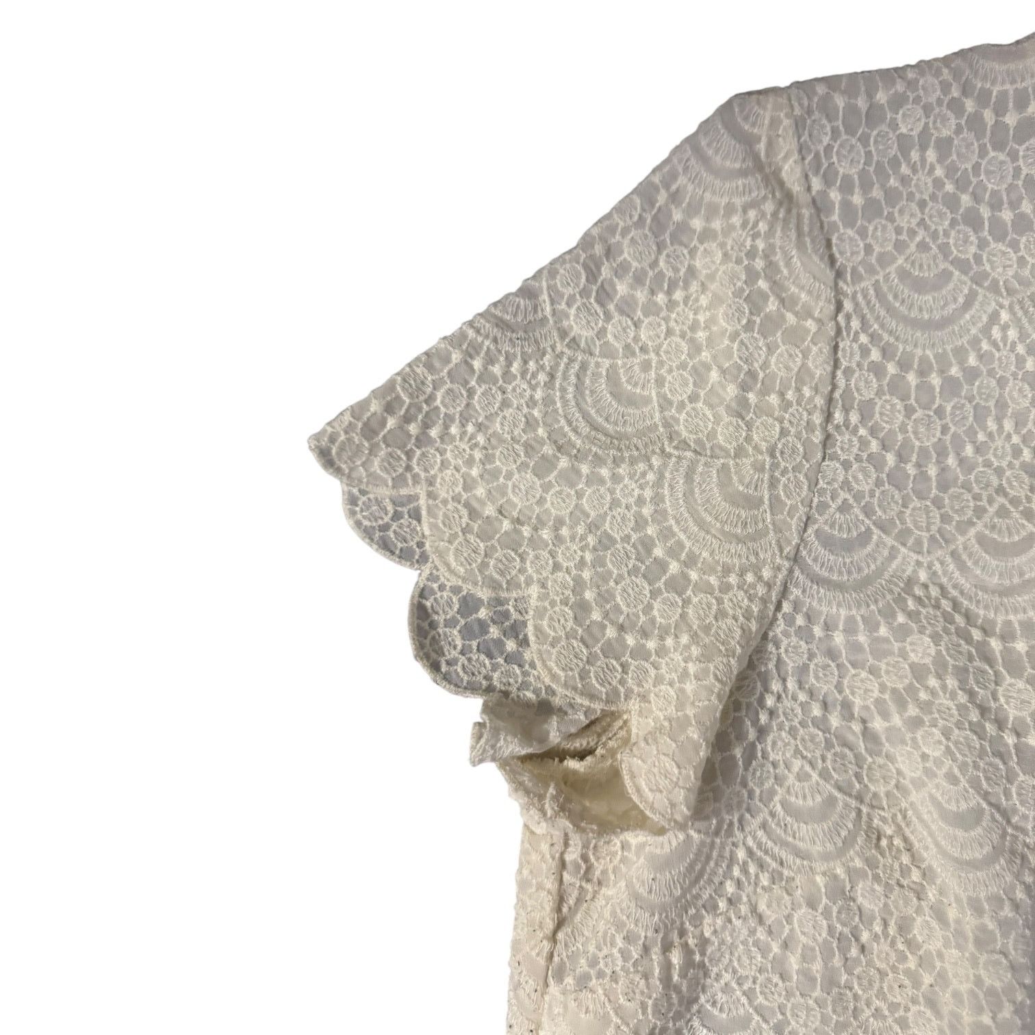 Other Ann Taylor Loft Ivory Floral Sheer Blouse XL Boho Chic Size XL / US 12-14 / IT 48-50 - 5 Thumbnail