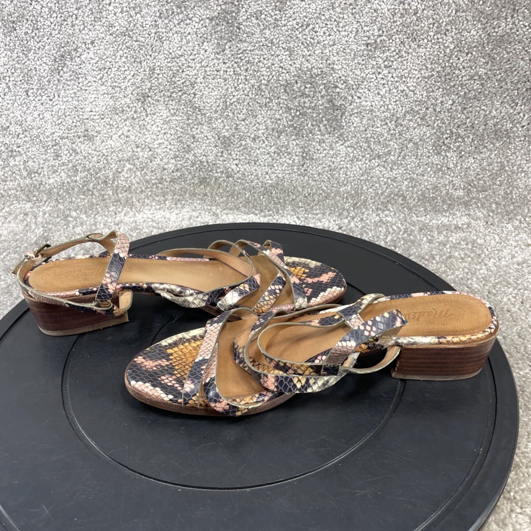 Madewell Madewell The Lori Sandals Womens Size 8.5 Multicolor Snake Embossed Leather Strappy Casual Outdoor Size US 6.5 / IT 36.5 - 7 Thumbnail