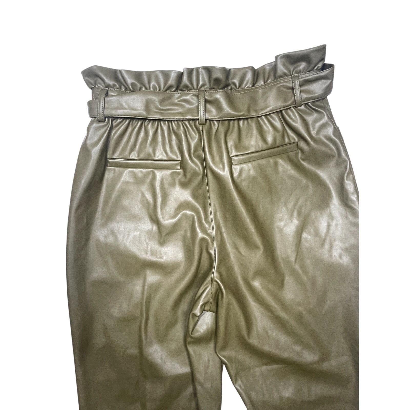 Other Who What Wear Women's Faux Paperbag Leather Pants - Size 6 Size 28" / US 6 / IT 42 - 2 Thumbnail