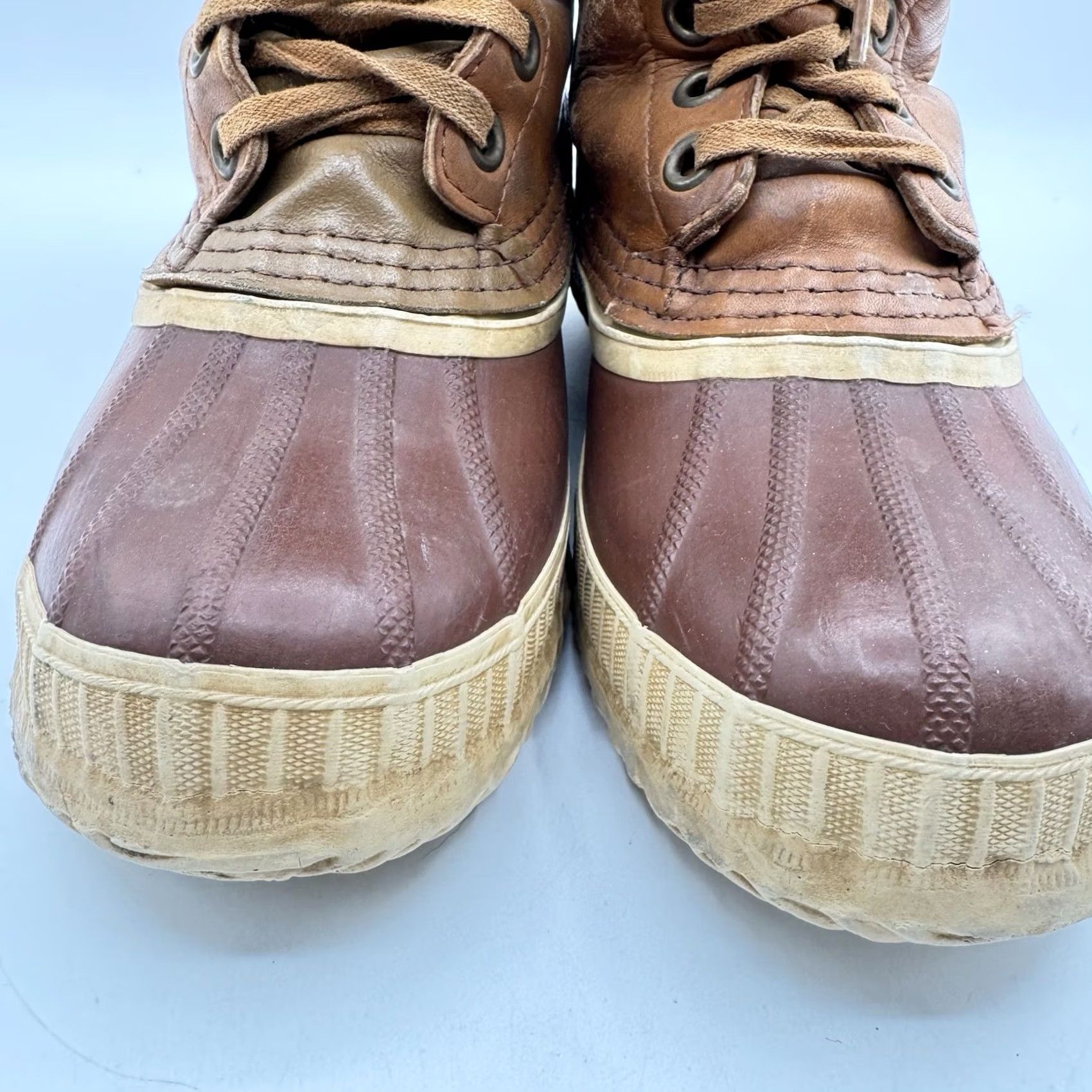 SOREL VINTAGE Sorel Kaufman Snow Boots Womens 6 Beige Wool Lined Lace Up Winter Canada Boots Ladies Wool Lined Mid-Calf Beige Size US 6 / IT 36 - 6 Thumbnail