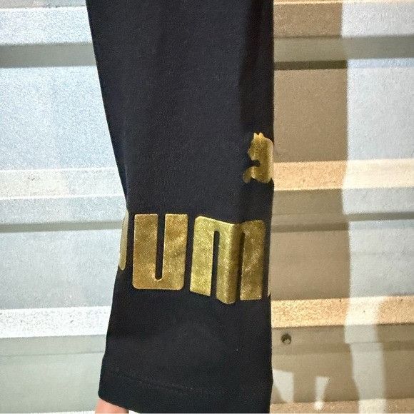 Puma PUMA Black and Gold Leggings Sz Medium M Size 26" / US 2 / IT 38 - 3 Thumbnail