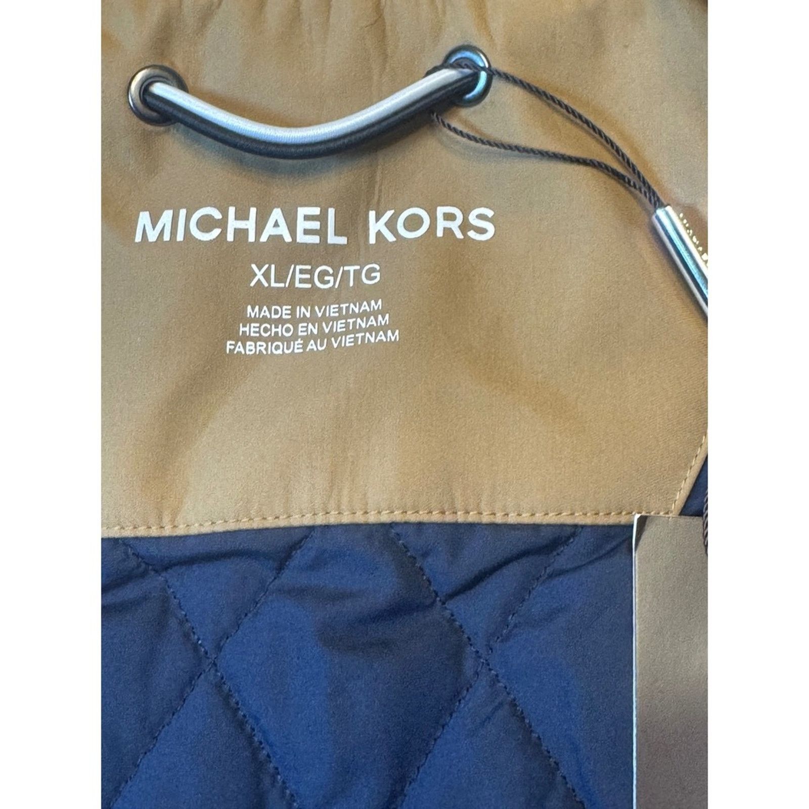 Michael Kors Michael Kors Varsity Jacket XL – Tan & Navy Bomber Coat NWT Size US XL / EU 56 / 4 - 6 Thumbnail