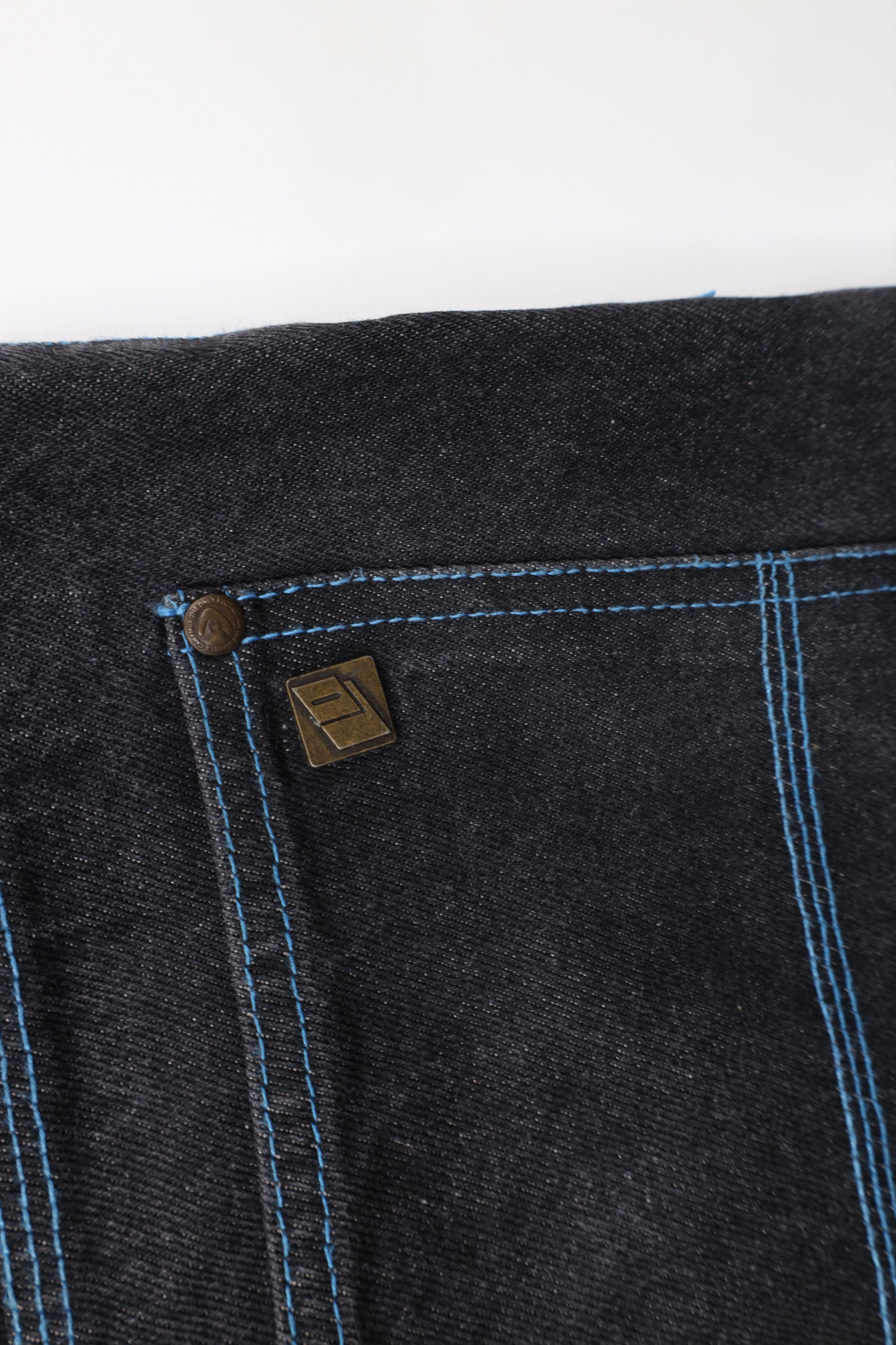 Vintage Vintage 90s Streetwear Baggy Fit Wide Leg Denim Jeans Black Size US 44 / EU 60 - 8 Thumbnail