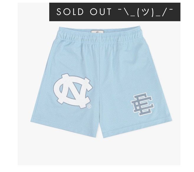 Eric Emanuel × NCAA Eric Emanuel North Carolina Basic Shorts Large Size US 34 / EU 50 - 2 Thumbnail