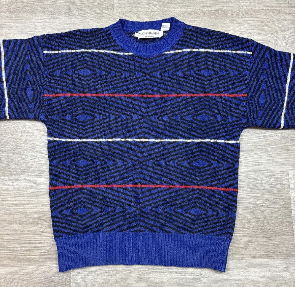Yves Saint Laurent YSL 3D Striped wool pullover Size US M / EU 48-50 / 2 - 2 Thumbnail
