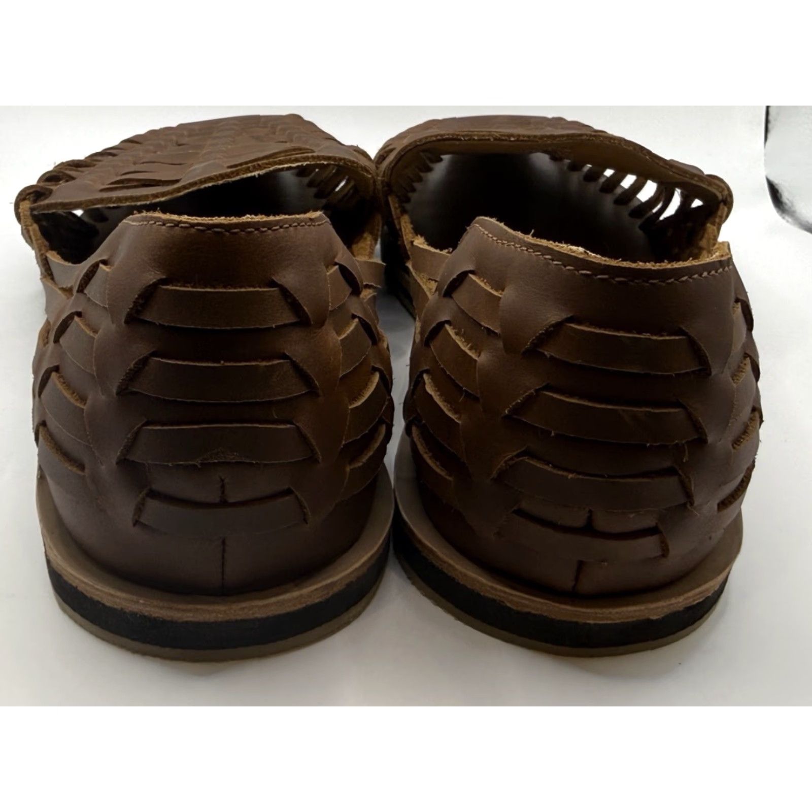 Nisolo NWOB Nisolo Men's Brown Woven Leather Slip On Huarache Sandals 12 Brown Leather Slip-On Cushioned Casual Travel Shoes Mens Size US 12 / EU 45 - 5 Thumbnail