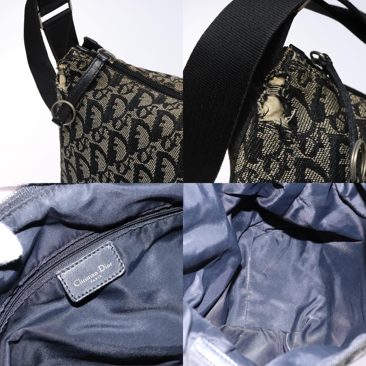 Dior DIOR Trotter Canvas Shoulder Bag Navy Silver Size ONE SIZE - 11 Thumbnail