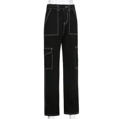 Jean Loose Cargo Pants Size 26" / US 2 / IT 38 - 2 Thumbnail