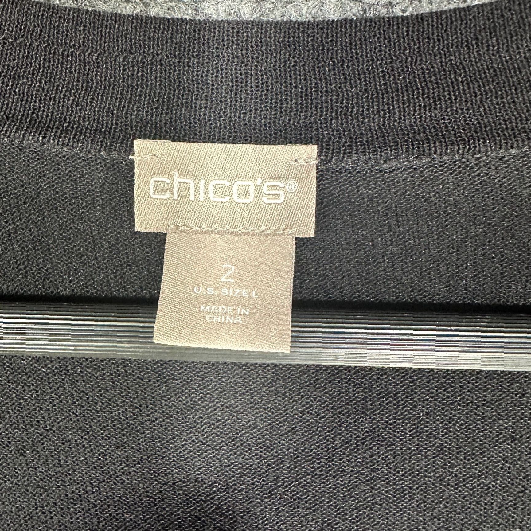 Vintage Chicos Cardigan Womens Large Black Stretch Knit Button Up 3/4 Sleeve Rib Hem Ladies Regular Small Batch of 1? Size L / US 10 / IT 46 - 5 Thumbnail
