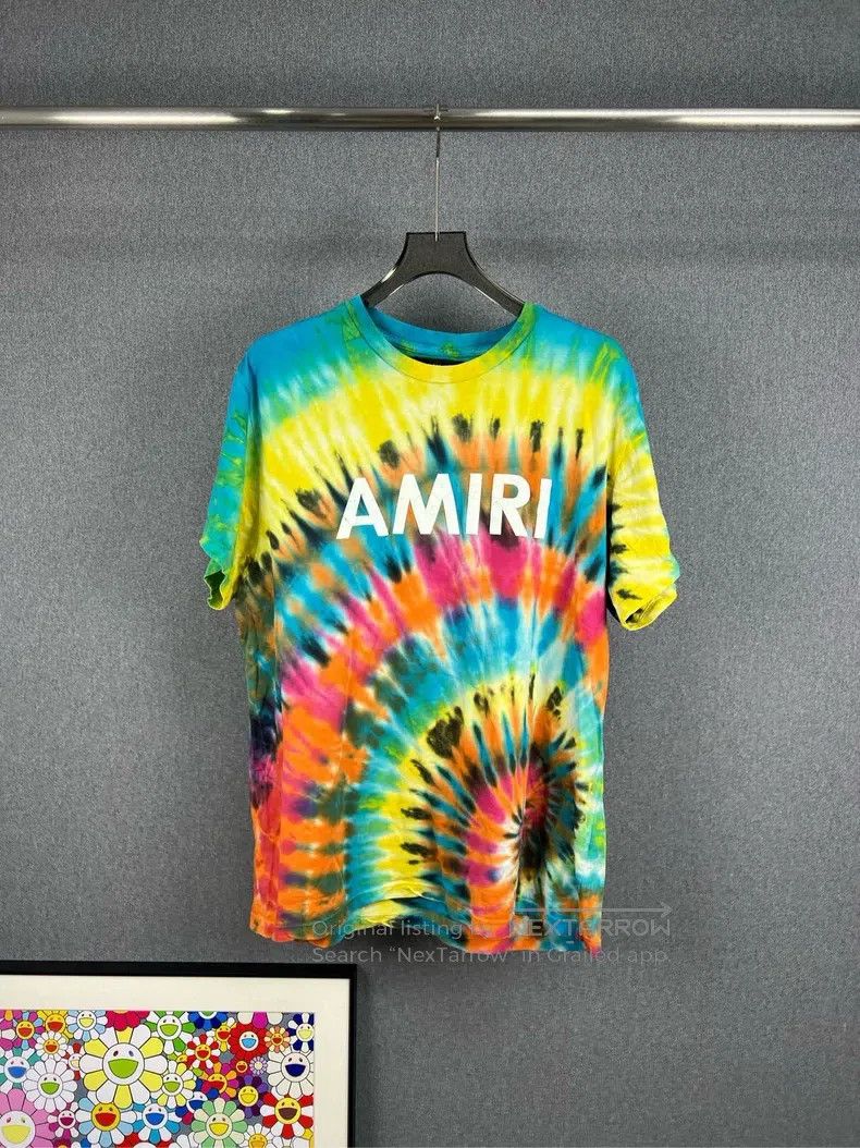 Amiri Amiri Size L Tie-dyed letters destroy LOGO short sleeves Size US L / EU 52-54 / 3 - 1 Thumbnail