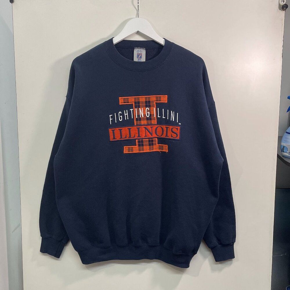 Vintage Fighting Illini Illinois Crewneck Size US XL / EU 56 / 4 - 1 Thumbnail
