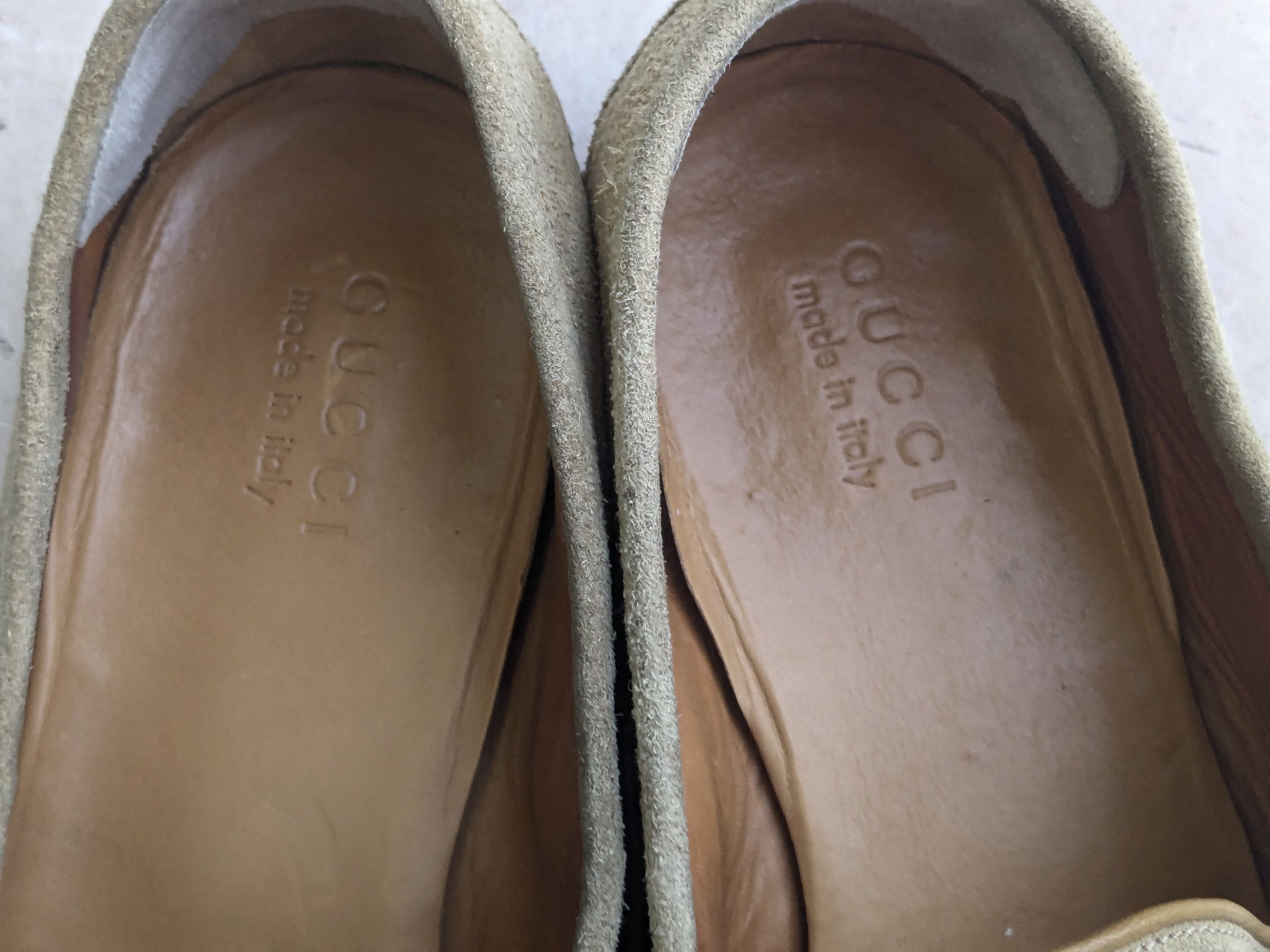 Gucci × Vintage Gucci Horsebit Loafers Beige 11 D Slip Ons Suede Size US 11 / EU 44 - 8 Thumbnail