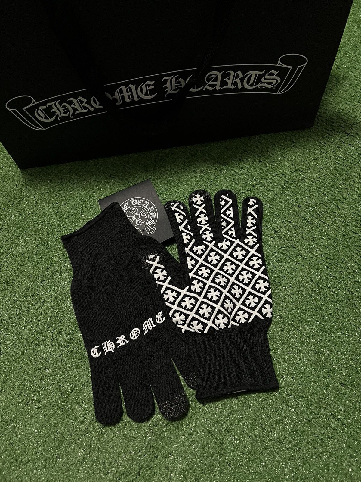 image of Chrome Hearts Gloves in Black, Men's