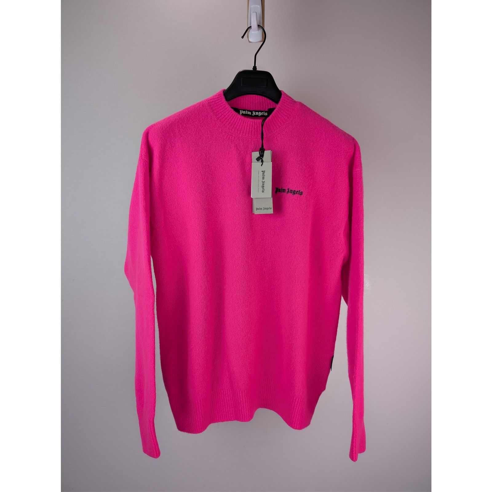 Palm Angels o1rshd1 Basic Logo Sweater in Fuchsia / Black Size US M / EU 48-50 / 2 - 2 Thumbnail
