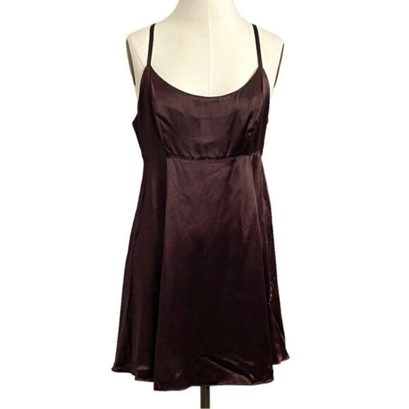 Betsey Johnson Y2K Betsey Johnson Plum Satin Mini Slip Dress - 10 🇺🇸 Size M / US 6-8 / IT 42-44 - 3 Thumbnail